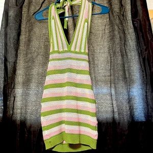 Tie neck bathing suit cover backless